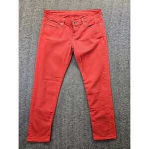 Big Star Jeans Womens Size 28 Red Denim Big Star 1974 Straight Crop